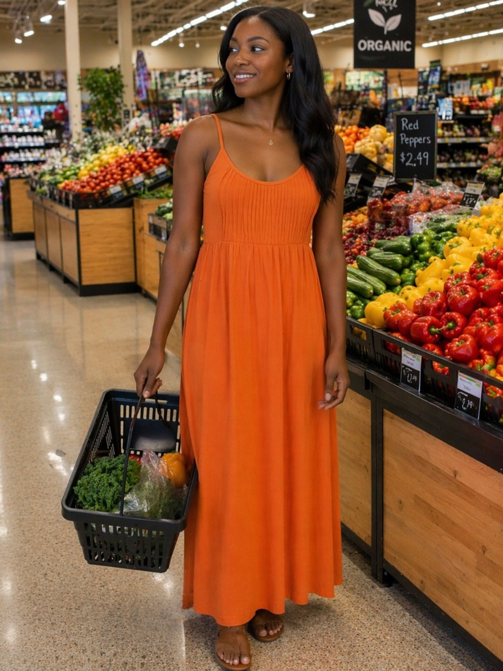 Calvin Klein Orange Maxi Dress